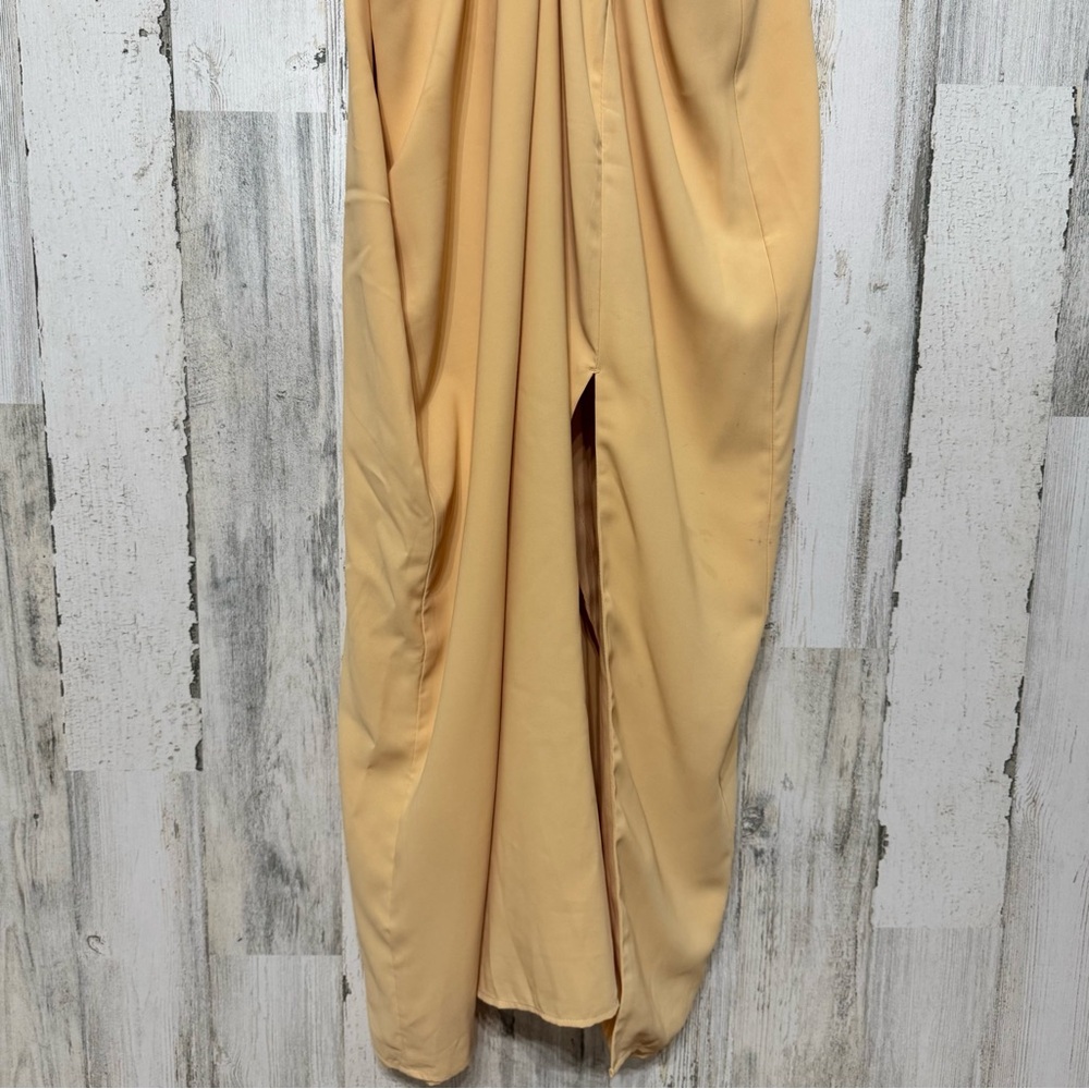 Abercrombie & Fitch Tan Cream Cinched Neck Slip Midi Dress Size XL Vacation - Picture 5 of 10